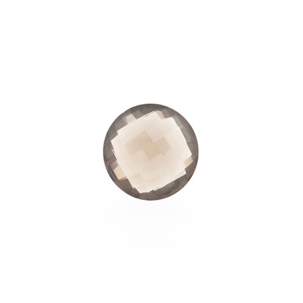 Smoky quartz, light brown, faceted briolette, round, 8 mm