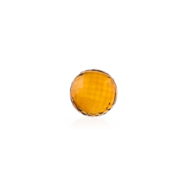 Natural amber, cognac-colored, bead, faceted, Ø 12 mm