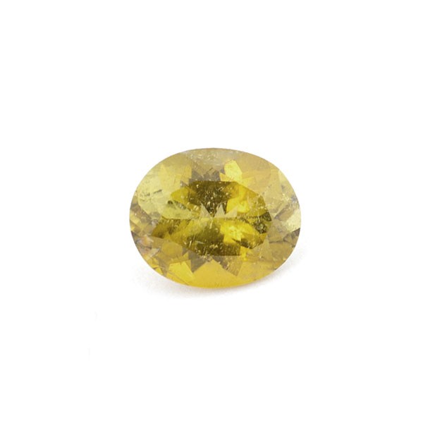 Tourmaline, yellow, faceted, oval, 11x9 mm