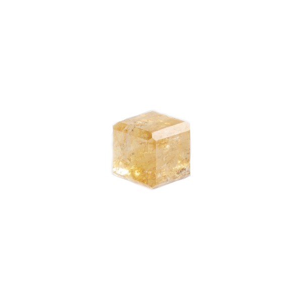 Imperial topaz, yellow, cube, smooth, 5.5x5.5mm