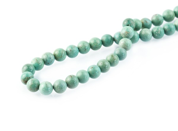 Turquoise (natural), strand, green, beads, smooth, Ø 8 mm