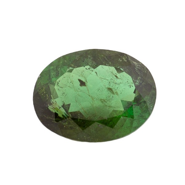 Tourmaline, green, faceted, oval, 18x14 mm