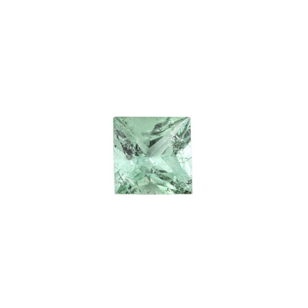 Tourmaline, light green, faceted, carré, 8x8 mm