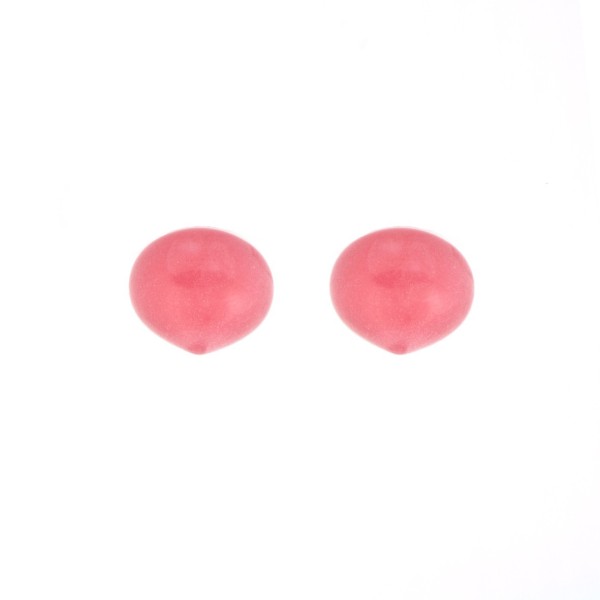 Chalcedony (reconstructed), pink, teardrop, smooth, onion shape, 13 x 11 mm