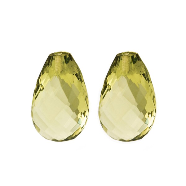 Natural amber, green, briolette, pear shape, 25 x 16 mm