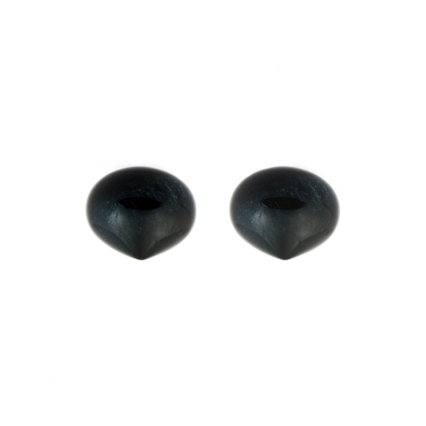 Onyx, black, smooth teardrop, onion shape, 13 x 11 mm