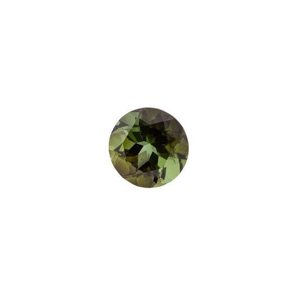 Tourmaline, green, faceted, round, 7 mm
