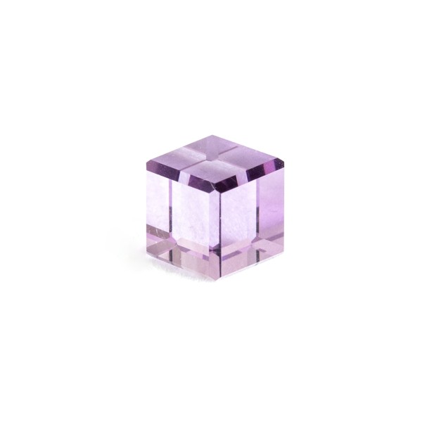 Amethyst, purple, cube, smooth, 8x8mm