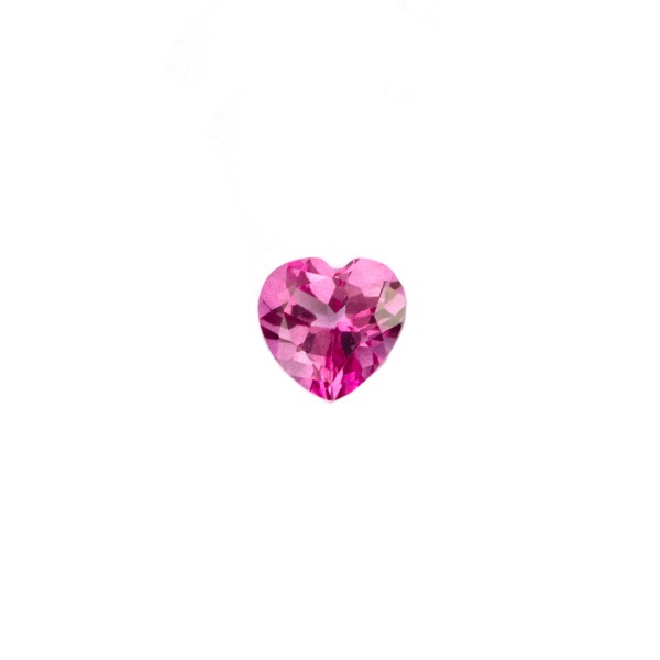 Topaz, pink, checker board, heart shape, 5x5mm