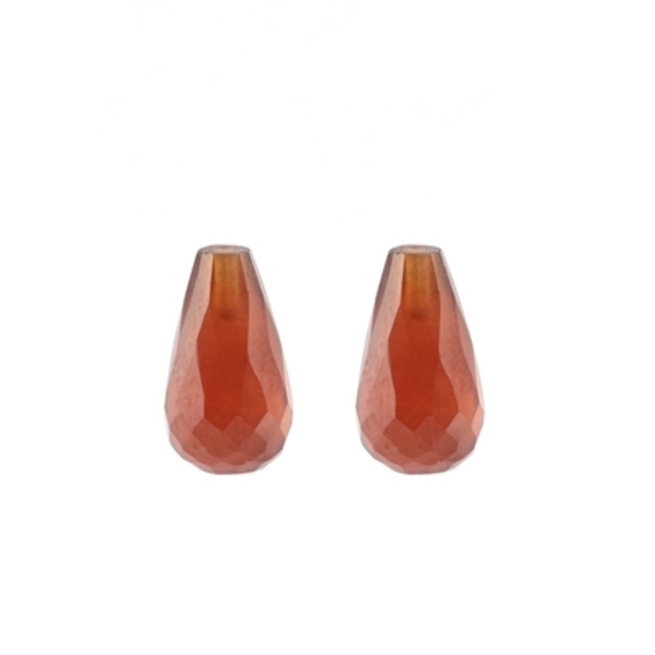 Hessonite, red, teardrop, faceted, 10x6mm