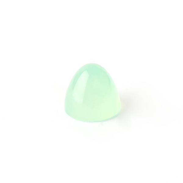 Chalcedony, dyed, apple green, cone, smooth, round, 8mm