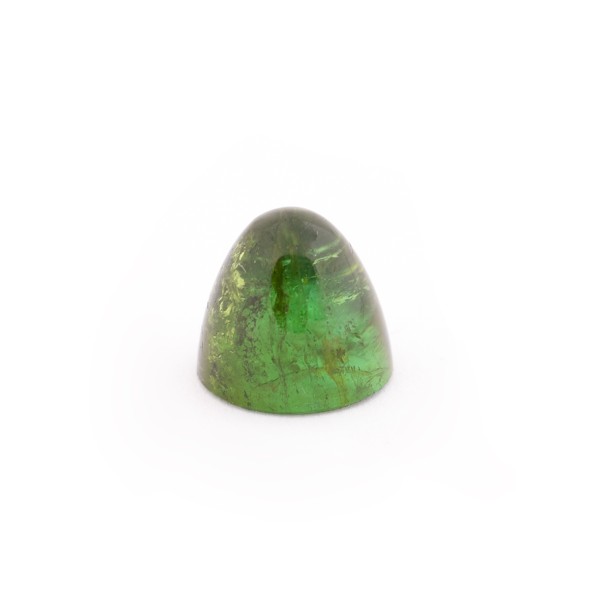 Tourmaline, green, cone, smooth, oval, 11x10 mm