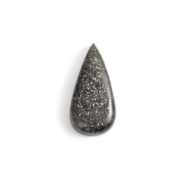 Sunstone, grey, cabochon, pear shape, 27x13.5mm