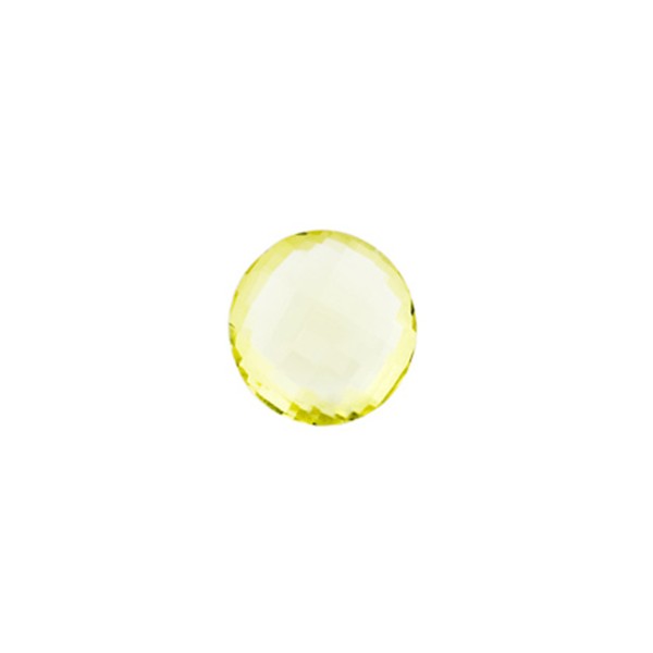 Lemon quartz, light lemon, faceted briolette, round, 8 mm