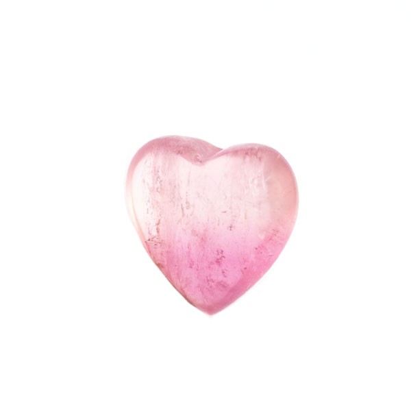 Tourmaline, pink, bicolor, smooth, lense, heart shape, 10x10 mm