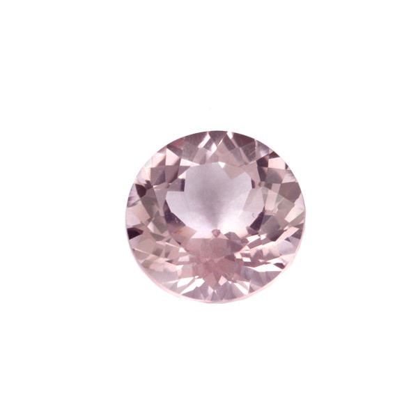 Topaz, morganite colored, faceted, round, 11mm
