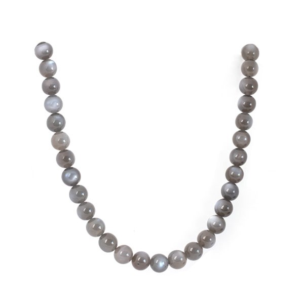 Moonstone, strand, grey, bead, smooth, Ø 10 mm