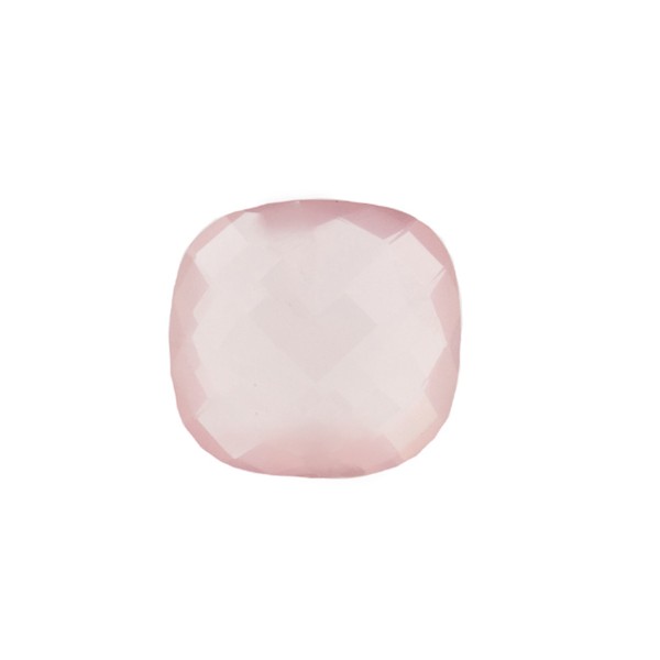 Rose quartz, pink, faceted briolette, antique shape, 13 x 13 mm