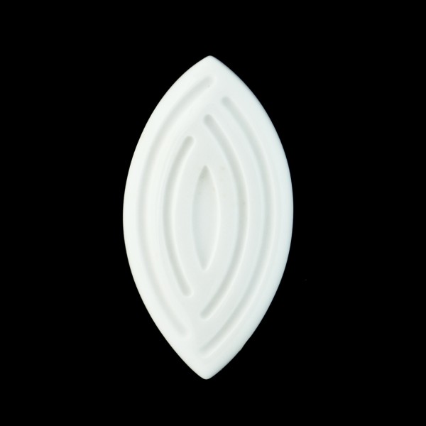 Agate, white, engraved, ornament, navette, 40x20 mm
