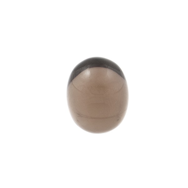 Smoky quartz, dark brown, olive shape, smooth, 10 x 7 mm