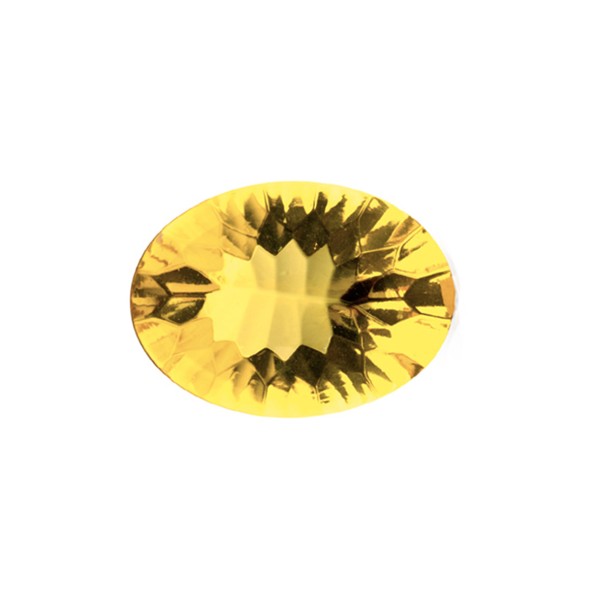 Bernstein (natur), goldfarben, Buff Top, concave, oval, 14x10 mm