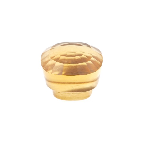 Citrine, light golden color, faceted button, antique shape, 10 x 10 mm