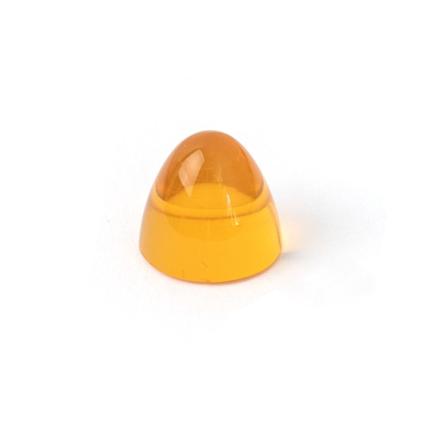 Fire opal, orange, cone, smooth, round, 11 mm