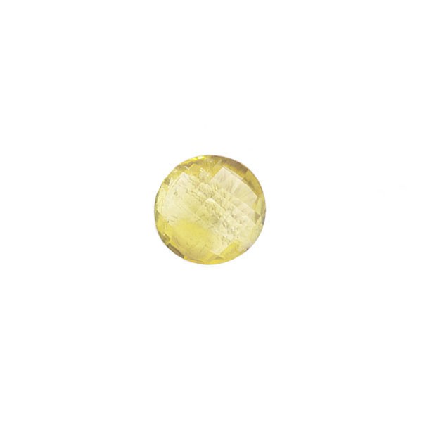 Tourmaline, yellow, briolette, faceted, round, 6 mm