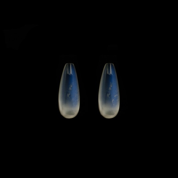 Moonstone (Tanzania), blue-white, teardrop, smooth, 15 x 6.5 mm