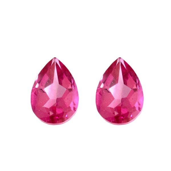 Topaz, pink, faceted, pear shape, 12x8mm