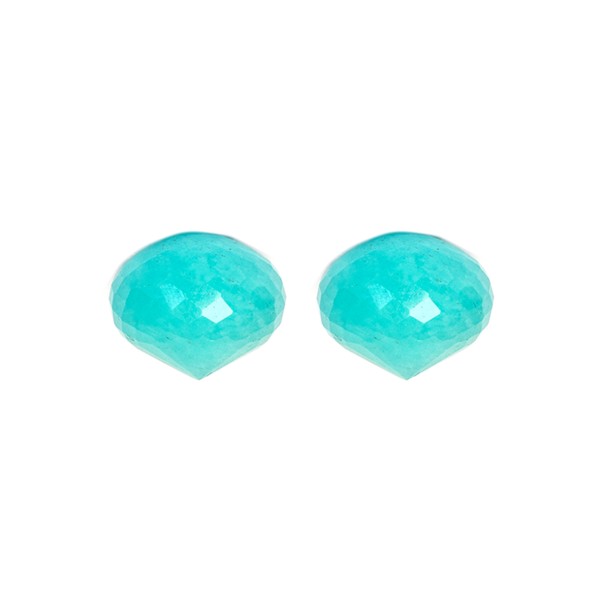 Amazonite, turquoise, faceted teardrop, onion shape, 13x11mm