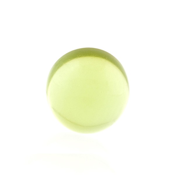 Natural amber, green, cabochon, round, 14 mm