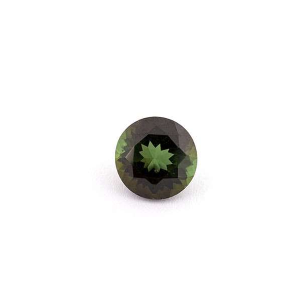 Tourmaline, green, faceted, round, 8 mm