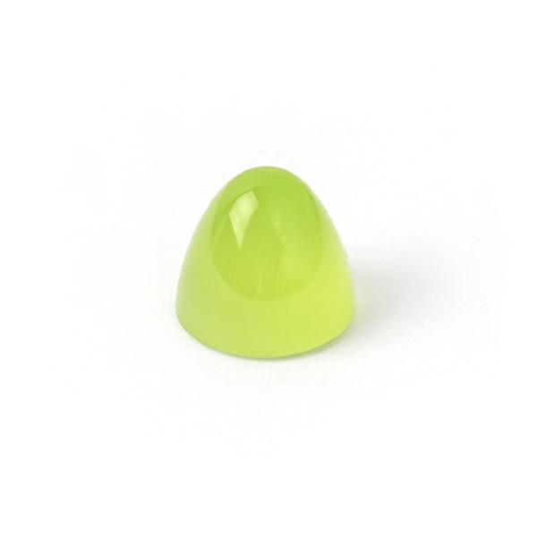 Chalcedony, dyed, apple green, cone, smooth, round, 11 mm