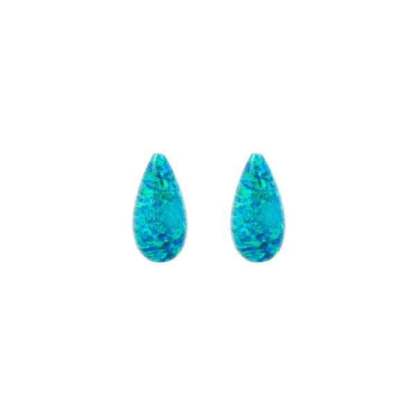 Opal (synthetic, fluorescent), teardrop, smooth, 13 x 7 mm