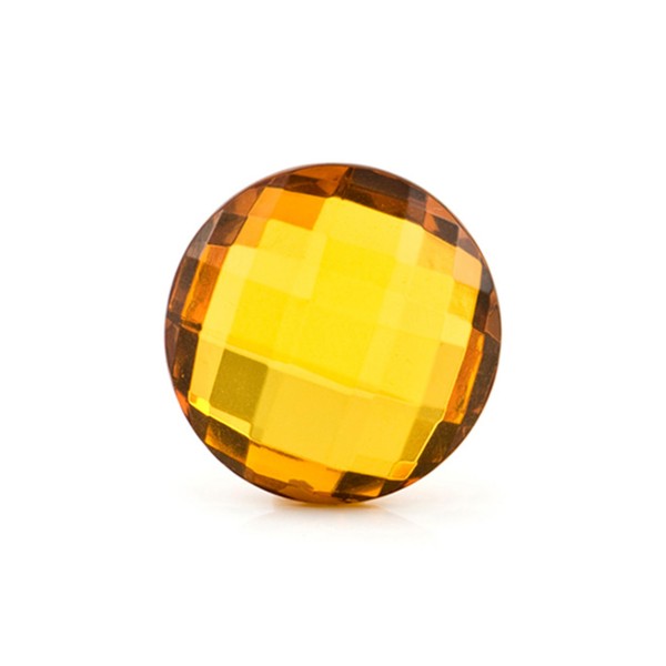 Natural amber, cognac-colored, briolette, round, 15 mm