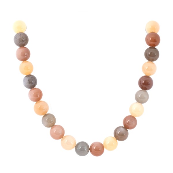 Moonstone, strand, multicolor, bead, smooth, Ø 12 mm