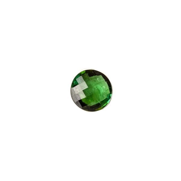 Tourmaline, green, faceted briolette, round, 10mm