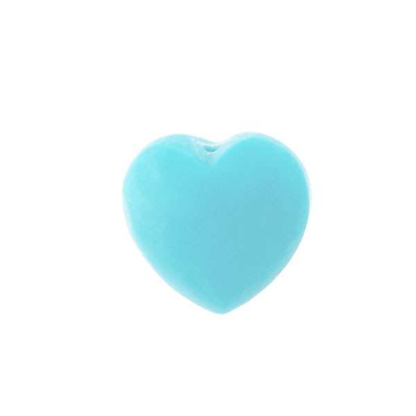 Turquoise, natural without matrix, smooth, lense, heart shape, 10x10 mm
