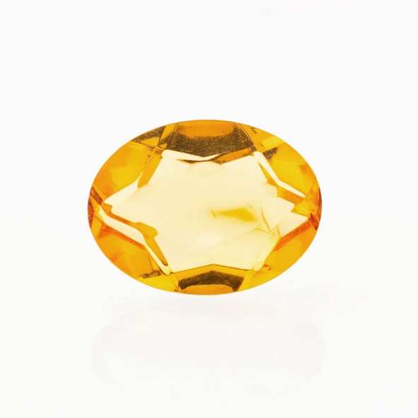 Amber, golden, oval, faceted, 14x10mm