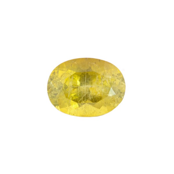 Tourmaline, yellow, faceted, oval, 12x9 mm