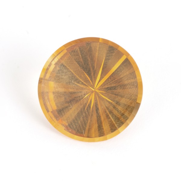Citrine, palmeira orange, mirror cut, round, 15mm