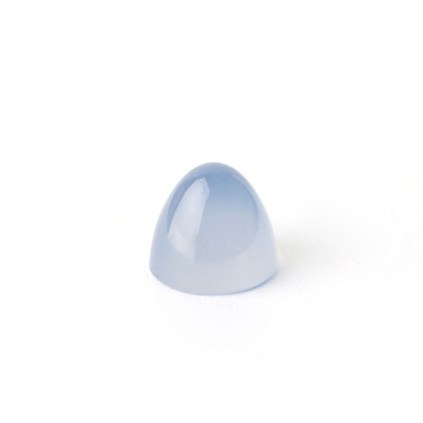 Chalcedony, light blue, cone, smooth, round, 8mm