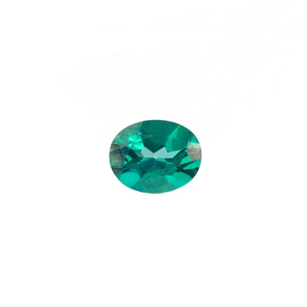 Topaz, blue-green, faceted, oval, 8x6mm