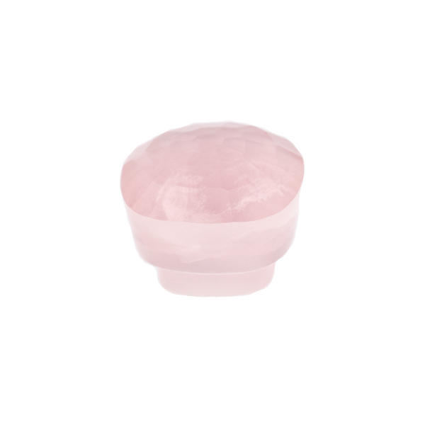 Rose quartz, pink, button, faceted, antique shape, 10 x 10 mm