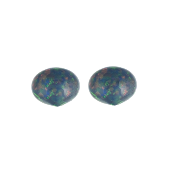 Opal (synthetic, fluorescent), smooth teardrop, onion shape, 13x11mm