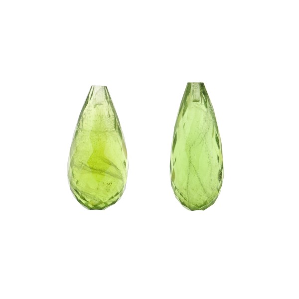 Peridot, green, teardrop, faceted, 21 x 10.5 mm