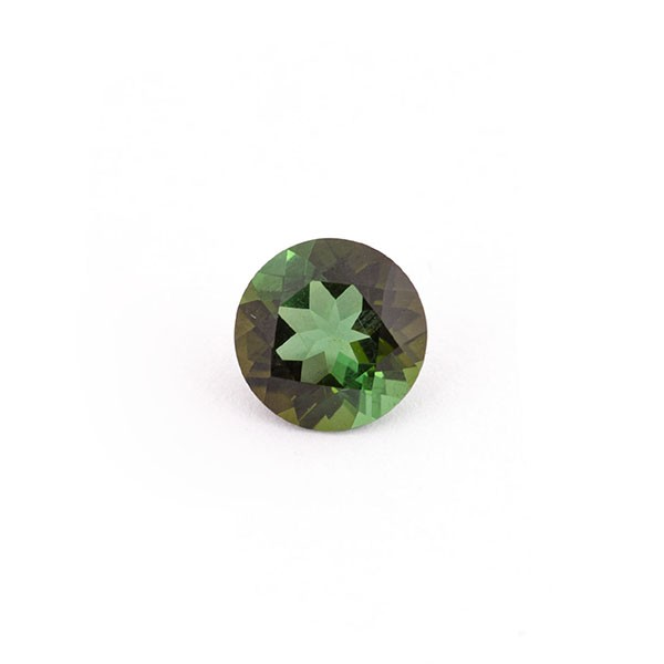Tourmaline, green, faceted, round, 8.5 mm
