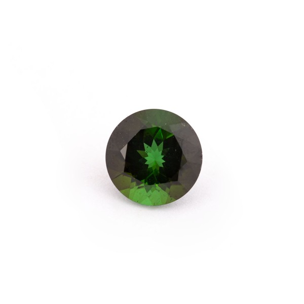 Tourmaline, green, faceted, round, 9.5 mm