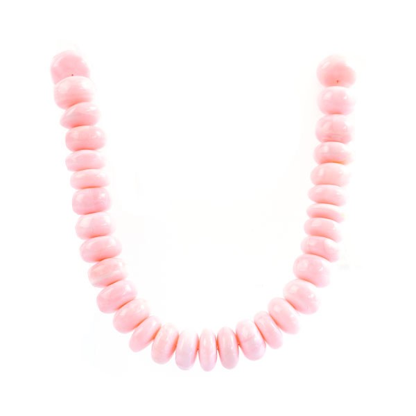 Pink opal, strand, pink, rondelle bead, smooth, Ø 18-20 mm